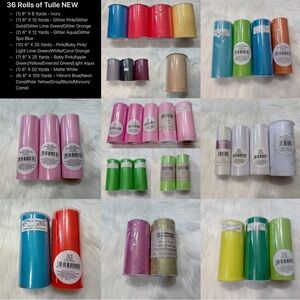 Assorted Craft Tulle Rolls - 36 Rolls NEW